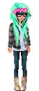 Teal hair