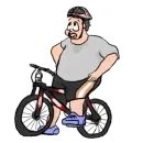 Guy taking a break on a bike