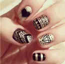 Gold and black nails
