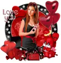 love you/girl with bunny