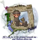 Junie - Heaven Above Me -Girl with Puppy