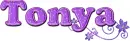 Tonya- Purple Plastic Glitter text