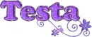 Testa-Purple Glitter text