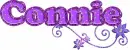 Connie, purple glitter text
