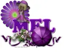 Mel - Purple Flower - Umbrella