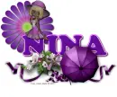 Nina - Purple Flower - Umbrella