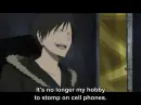 Stomping on cell phones