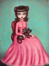 Victorian Big Eyes Doll Siamese Cats