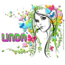 Linda - Girl - Butterflies - Flowers