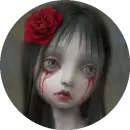 Gothic Girl Crying Blood Globe