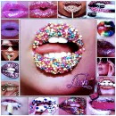 Glitter Lips Background Collage