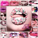 Glitter Lips Background Collage