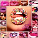 Glitter Lips Background Collage