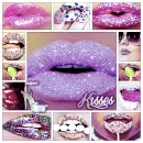 Glitter Lips Background Collage