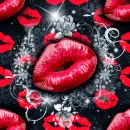 Seamless Background - Lips and sparkles