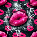Seamless Background - Lips and sparkles