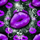 Seamless Background - Lips and sparkles