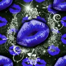 Seamless Background - Lips and sparkles