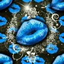 Seamless Background - Lips and sparkles