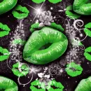 Seamless Background - Lips and sparkles