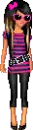 Pink black stripes