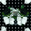 Seamless polka dot and white bows background