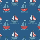 Summer Sailboats Seamless Background