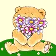 bear with flowers