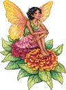 angel sitting on a flower