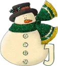 Snowman with J letter