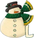 Snowman with L letter