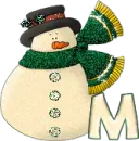 Snowman with M letter