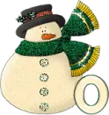 Snowman with O letter