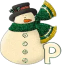 Snowman with P letter