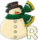 Snowman with R letter