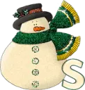 Snowman with S letter