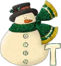 Snowman with T letter