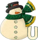 Snowman with U letter