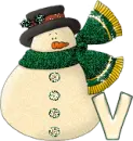 Snowman with V letter