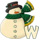 Snowman with W letter