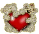 2 teddy bear with heart