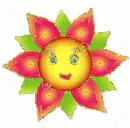 color flower smiley
