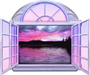 window frame with water animated 