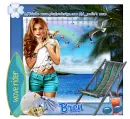 Girl and dog on the Beach - Bren