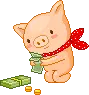 little pig with money