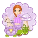 little girl in purple