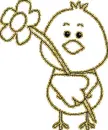 chicks with flowers