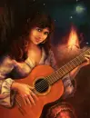 Woman playing Classical Guitat