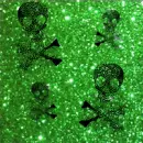 Rainbow skull glitter tile 