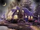 small house at night